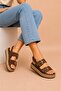 Women's Double Buckle Suede Daily Comfortable Summer Sandals with Straw Sole