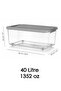 40Lt Large Size Storage Box - Lockable Lid Elora Multi-Purpose Organizer Organizer Box Gray - 5