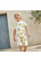 Knee Length Elasticated Drawstring Waist Shorts with Crab Print - 5