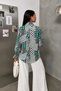 Women's Blouse Patterned Long Sleeve Tie-Down Scarf Collar Comfortable Fit Elastic Ruffle Sleeve Viscose Shirt - 5