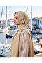 Alia, Jacquard Lyocell Shawl - Logo Pattern - 16 - Milky Brown - 2