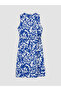 Lcw Everyday Navy Blue V-Neck Floral Belted Dress - 2