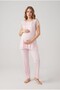 Women's Powder Lace Buttoned New Season Maternity Pajama Set with Breastfeeding Feature - 3