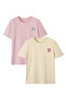Unisex Men'S/Women's 2-Pack Custom Printed Oversize Cotton Crew Neck T-Shirt - 2