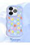Infinix Smart 8 Plus Compatible Case Camera Protector Blue Silicone Couple Phone Case Floral Pattern - 2