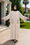Standard Ferace with Zippered Cuffs and Pockets, with Sequin Detail, Loose Cut, Can Be Weared in Sizes 40-48. - 2