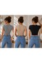 Black Gray Beige 3-Pack Black Short Sleeve Crop Blouse - 2