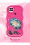 Redmi 10A Compatible Case Camera Protector Red Silicone Couple Phone Case Floral Pattern - 2