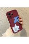 Tecno Spark 40 Compatible Case Camera Protector Burgundy Silicone Couple Phone Case with Floral Pattern - 3