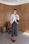 Gray Skirt with Belt and Slits - 2