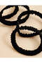 Women Black Plain Hair Elastics Set (10 Piece) - 3