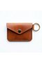Handmade Leather Mini Card Holder & Keychain Brown |   Afd - 2