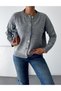 Women's Gray Colored Buttoned Basic Knitwear Cardigan Standard Size Smlxl Compatible - 2