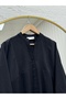 Bige Half-Pleated Layered Modal Dress-Pe626 Black - 2
