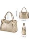 Women's E6118-ah Satchel Handbag, Gold - 2
