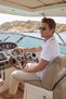 Navy Blue Garni Detailed Non-Curling Collar Summer Polo T-Shirt on White 100% Cotton Breathable Sailor T-Shirt - 4