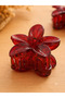 Set of 3 Flower Design Latch Buckles - Red - 2