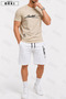 Limited Edition Printed Cotton Fabric Unisex T-Shirt-White Shorts Set