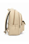 Beige Unisex Daily School Backpack, Water Resistant, Multiple Compartments, Laptop Compartment - 3