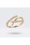Gold Color Cross Model Zircon Stone Adjustable Ring - 2