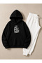 Unisex No Bad Days Print Winter Top and Bottom Tracksuit Set - 2