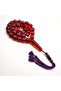 Muski Afghani Rosary 33 Beads 16.5x15mm Deep Ruby Red Prayer Beads Tasbih 116g Purple & Olive Green Twisted Tassel - 4