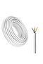 3-Core Electrical Cable, White PVC Insulated Power Wire, Flexible Copper Conductor (3 CORE 10 METER, 4MM)