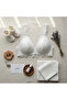 Women's Lace Front Snap Breastfeeding Bra Ecru Color Bb2714 - 4