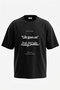 تي شيرت أسود كبير الحجم مطبوع عليه تصميم اقتباسات عن الفكاهة السوداء