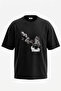 Dangerous Woman Design Printed Oversize Black T-Shirt