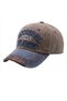 Original the Black Embroidered Washed Leather Vintage Cap Baseball Hat Cap - 7