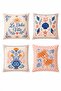 Red Crab Patterned 4-Piece Throw Pillow Cover Set - 3