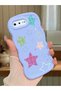iPhone 8 Plus Compatible Case Camera Protector Blue Silicone Couple Phone Case Star Pattern