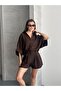 Women's Oversize Two-Piece Set Buttoned Shirt High-Waisted Shorts Relaxed Fit Summer Set