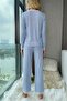 Ribbed Lace Detail Two-Piece Pajama Set - 4