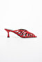 Fiora Satin Cage Detailed Pointed Toe Women's Heeled Slippers - 2