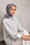 Cotton Polyester Soft Scarf Light Pink Flora Patterned Non-Slip Textured 90X90 - 2