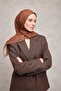 وشاح ناعم من القطن والبوليستر بنمط هندسي برتقالي 90x90 - 3