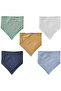 Triangle Scarf Muslin Liquid-Proof Drool and Feeding Bib 5 Pieces