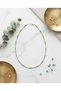 Ceramic Bead Women's Necklace with Gold Tube Bead Detail Turquoise Vintage Jewelry - 5
