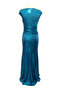 V-Neck Deep Slit Sequined Long Evening Dress - 5