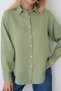 Women's Cotton Fabric Epaulet Sleeve Detailed Oversize Muslin Shirt - 5