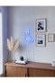 Soyut Yüz Figürlü LED Neon Duvar Tablosu | Mavi Aydınlatmalı Modern Dekor | Salon - 5