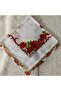 Handmade Needlework Writing, Scarf, Yemeni, Mevlit Cover, Head Cover, 4 Sides Embroidered, 100% Cotton, 100*100cm - 4