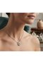 316L Steel Chain Silver Color Green Zircon Stone Lucky Necklace - 2