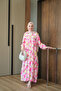 Women's Watercolor Patterned Dress Fuchsia - 3