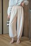 Women's Elastic Waist and Cuffs Double Pocket Detail Modal Trousers Cream