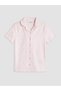 Lcw Kids Pink Shirt Collar Girls' Shorts Pajamas Set - 3