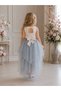 Girl's Layered Tulle Dress with Detachable Tail, Dog Print, Short in Front and Long in Back, Birthday and Special Occasion - 2