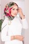 Vintage Rose Patterned Scarf Series Khaki - 3